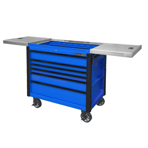 41" 6 Drawer Slide Top Tool Cart, Blue - Tool Drawers