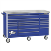 72 in. 17-Drawer Triple Bank Roller Cabinet, Blue