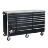 72 in. 18-Drawer Triple Bank Roller Cabinet, Black