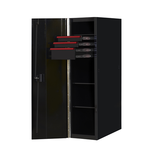 Extreme Tools Gw192503Slbkr 19In 3-Drawer, 2-Shelf Side Locker, Black-Red Hndl