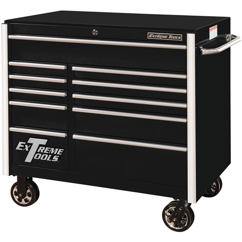 Extreme Tools 41" 11-Drawer Roller Cabinet, Black