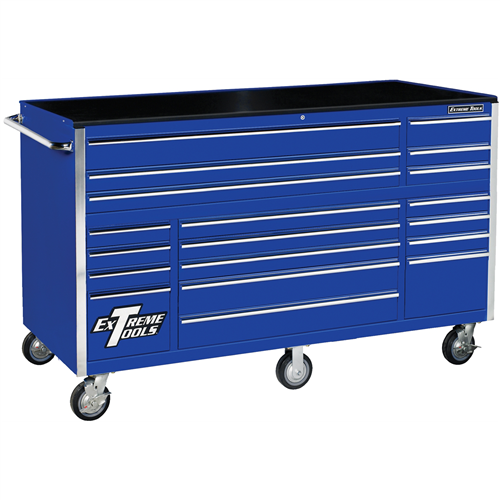 72" 19-Drawer Roller Cabinet, Blue - Tool Storage