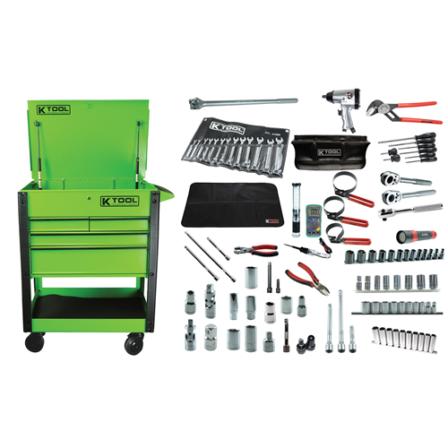 Ktool Displays & Kits Ezgautokit Automotive Bundle Kit Green Cart