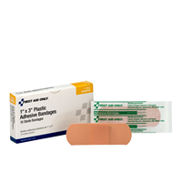 First Aid Only 1-002</Br>1"X3" Plastic Bandages 16/Box 