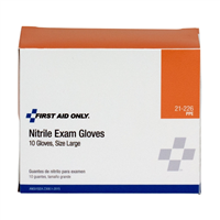 First Aid Only 21-226 Nitrile Exam Gloves 10/Box