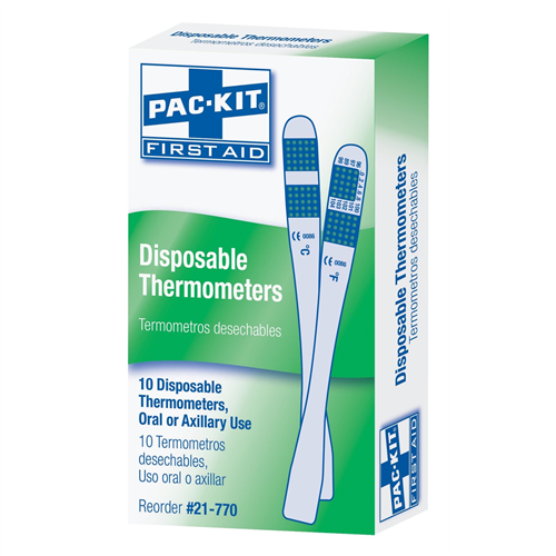 First Aid Only 21-770-001 Disposable Thermometers 10/Box