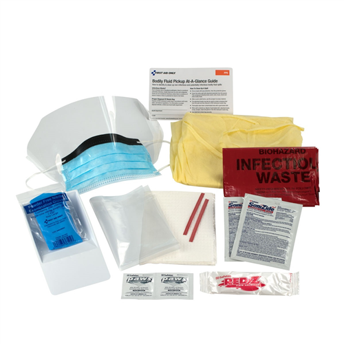 First Aid Only 214-P Bbp Spill Clean Up Kit Single Use Tray