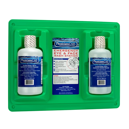 First Aid Only 24-300-001 Eyewash Station Double 32 Oz. Screw Cap Bottle