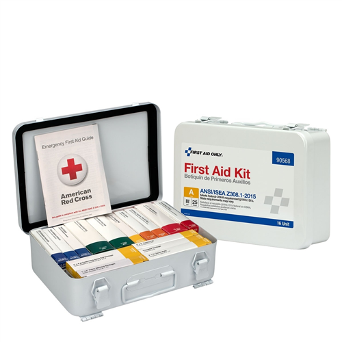 First Aid Only 90568 16 Unit First Aid Kit Ansi A  Metal Case