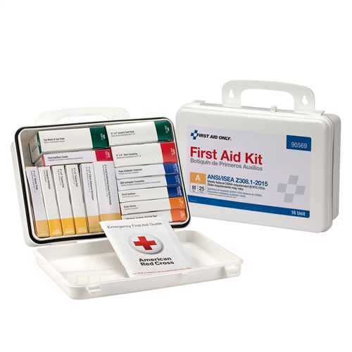 First Aid Only 90569 16 Unit First Aid Kit Ansi A  Plastic Case