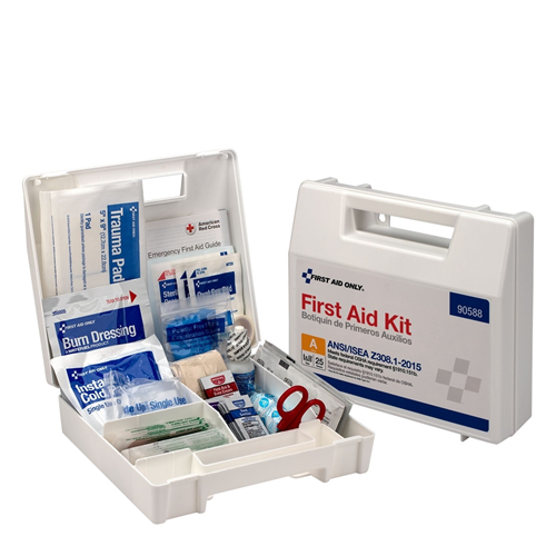 First Aid Only 90588 25 Person First Aid Kit Ansi A Plastic Case With Dividers