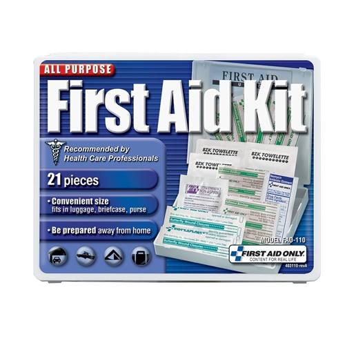 First Aid Only Fao-110 Travel First Aid Kit 21 Piece Plastic Case