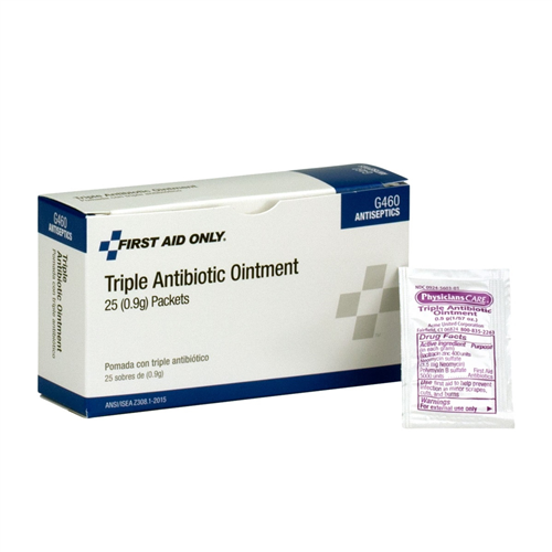 First Aid Only G460 Triple Antibiotic Ointment 25/Box