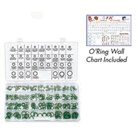 Deluxe O-Ring Assortment, 350 Piece, 34 Sizes, Metric, Green HNBR, in Plastic Case