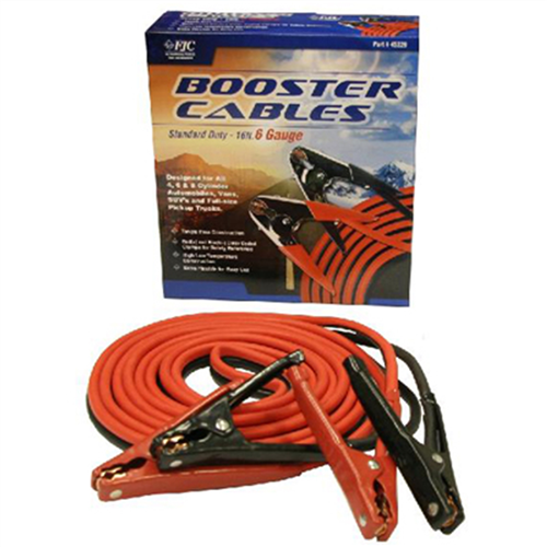 Heavy Duty Battery Booster Cables, 16 Foot, 6 Gauge, with 600 Amp Clamps
