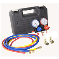 R134a Aluminum Block Manifold Gauge Set with Quick Couplers