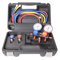 R134a Aluminum Block Manifold Gauge Set with Manual Couplers