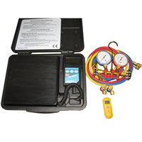 A/C Electronic Scale, Manifold Gauge Set and Non Contact Thermometer