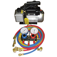 Vacuum Pump and R134a Manifold Gauge Set
