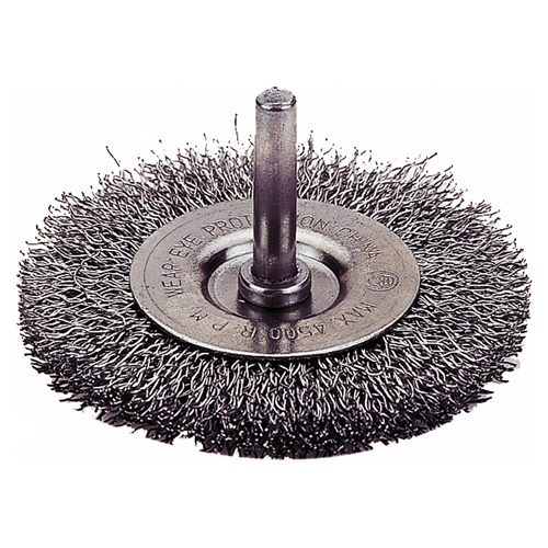 Circular Wire Wheel Brush. 3" Diameter, FIne