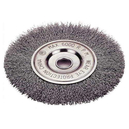 Crimped-Type Wire Wheel Brush, 6" Diameter