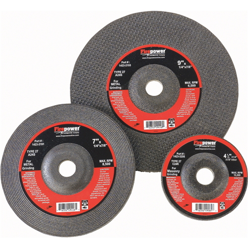 9" x 1/4" x 5/8" - 11NC Type 27 Depressed Center Grinding Wheel