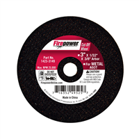 Type 1 Cut Off Abrasive Wheels, 3â€ x 1/32â€ x 3/8â€