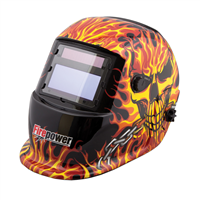 Firepower Auto-Darkening Welding Helmet w/ Fire and Skull Design