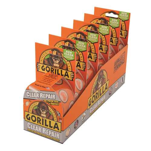 1.88" x 27 ft. Crystal Clear Gorilla Tape (Case of 6 Tape Rolls)
