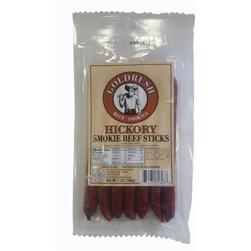 GOLDRUSH Hickory 7 oz. Beef Sticks (12-Count Case)