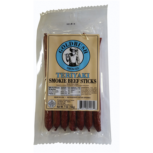 GOLDRUSH Teriyaki 7 oz. Beef Sticks (12-Count Case)