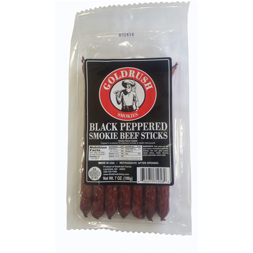 GOLDRUSH Black Pepper 7 oz. Beef Sticks (12-Count Case)