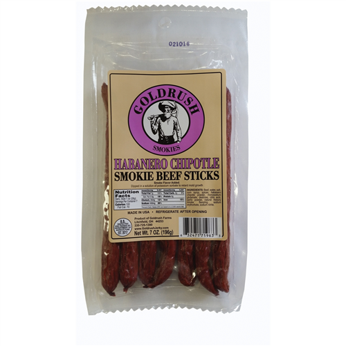 GOLDRUSH Habanero Chipotle 7 oz. Beef Sticks (12-Count Case)