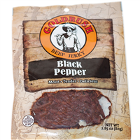 GOLDRUSH Black Pepper 2.85 oz. Goldrush Beef Jerky (12-Count Case)
