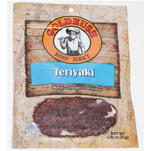 GOLDRUSH Teriyaki 2.85 oz. Goldrush Beef Jerky (12-Count Case)