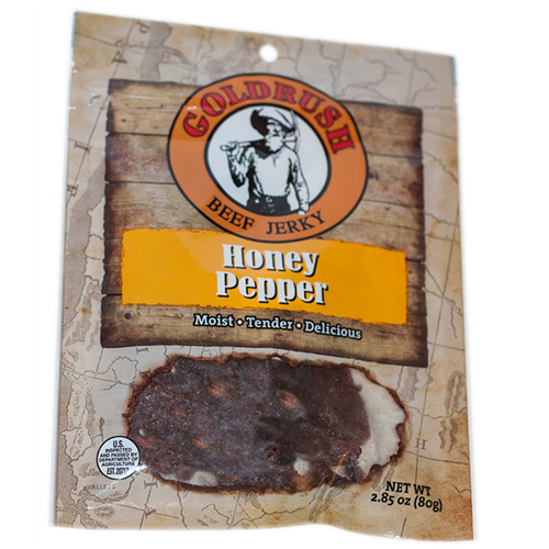 GOLDRUSH Honey Pepper 2.85 oz. Goldrush Beef Jerky (12-Count Case)