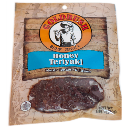 GOLDRUSH Honey Teriyaki 2.85 oz. Goldrush Beef Jerky (12-Count Case)
