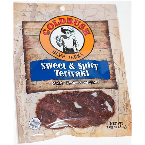 GOLDRUSH Sweet N Spicy Teriyaki 2.85 oz. Beef Jerky (12-Count Case)