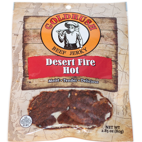 GOLDRUSH Desert Fire Hot 2.85 oz. Goldrush Beef Jerky (12-Count Case)