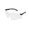 Hawk Safety Glasses, Clear Lens, Black Frame, Rimless One-Piece Winged Design