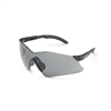 Hawk Safety Glasses, Gray Lens, Black Frame, Rimless One-Piece Winged Design