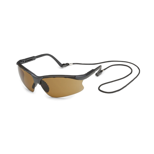 Scorpion Safety Glasses, Mocha Lens, Black Frame, Adjustable Length Temples, Safety Retainer