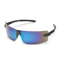 Safety Glasses, Odyssey, Clear Mirror Lens, Black Frame, SoftFlex Nosepiece, PolySquare Design