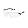 LuminaryÂ® Safety Glasses, Wraparound Clear Anti-Scratch Lens, Black Temple, Lightweight