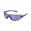 LuminaryÂ® Safety Glasses, Wraparound Blue Mirror Anti-Scratch Lens, Black Temples, Lightweight
