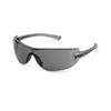 LuminaryÂ® Safety Glasses, Wraparound Gray Anti-Scratch Lens, Silver Temple, Lightweight