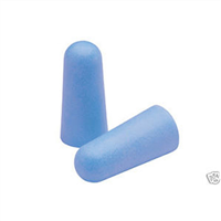 Earplugs, GloPlugz, 31 db NRR, Blue Polyurethane, Tapered, Corded with Purple Strap, 100 per Box