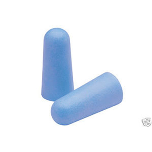 Earplugs, GloPlugz, 31 db NRR, Blue Polyurethane, Tapered, Corded with Purple Strap, 100 per Box