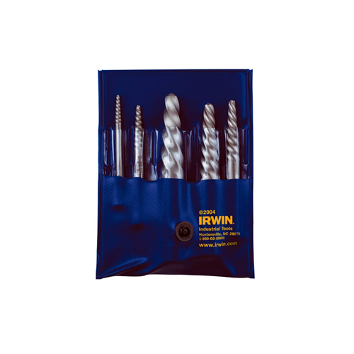 5 Pieces Spiral Flute Screw Extractor Set Carded