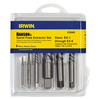 Hanson 53545 6 Piece Spiral Flute Screw Extractor Set